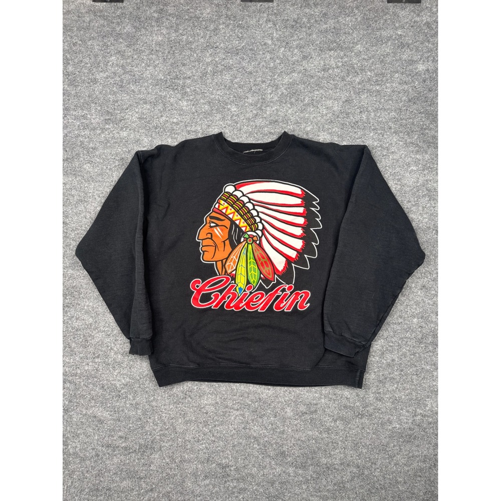 Vintage Enemy of State EOS Chiefin Sweatshirt Men‎ Large Cheif Native Crewneck